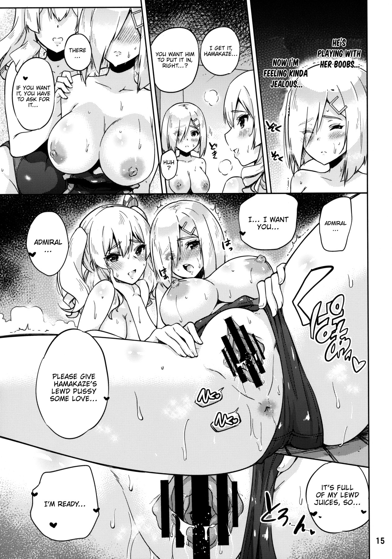 Hentai Manga Comic-Together with Kashima and Hamakaze Wearing Sport Swimsuits-Read-16